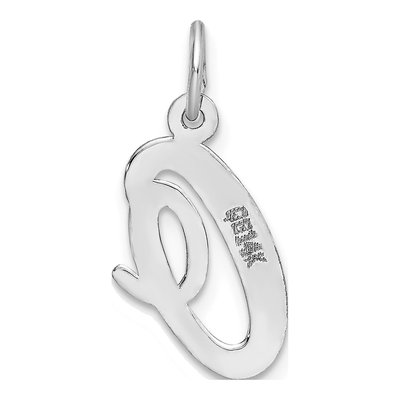 14K White Gold Script Letter O Pendant – view 5