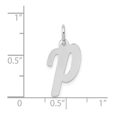 14K White Gold Script Letter P Pendant – view 4