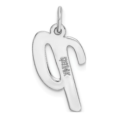 14K White Gold Script Letter P Pendant – view 5