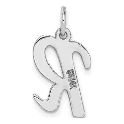 14K White Gold Script Letter R Charm – view 5