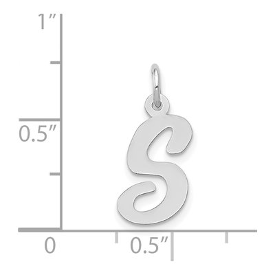 14K White Gold Script Letter S Charm – view 3