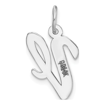 14K White Gold Script Letter V Pendant – view 5