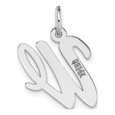14K White Gold Letter W Charm – view 5