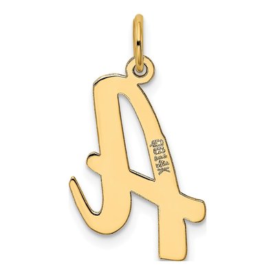 14K Yellow Gold Large Letter A Pendant – view 4