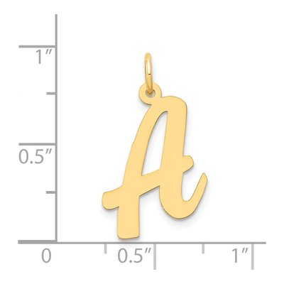 14K Yellow Gold Large Letter A Pendant – view 5