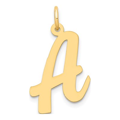 14K Yellow Gold Large Letter A Pendant