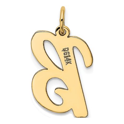 14K Yellow Gold Script Letter B Pendant – view 4