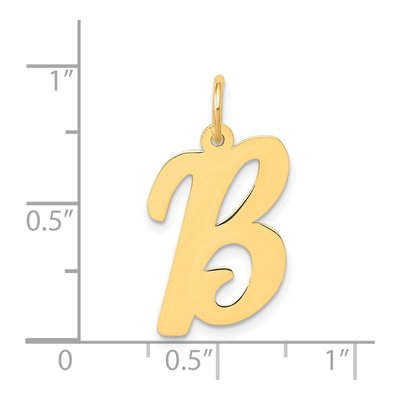 14K Yellow Gold Script Letter B Pendant – view 5