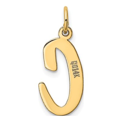 14K Yellow Gold Large Script Letter C Charm – view 4