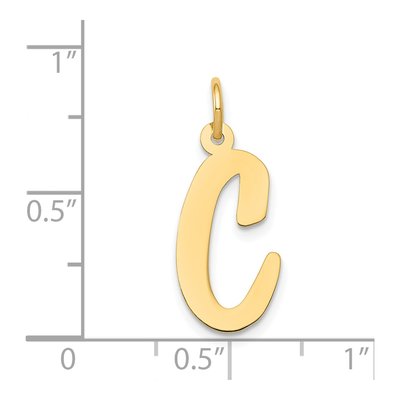 14K Yellow Gold Large Script Letter C Charm – view 5