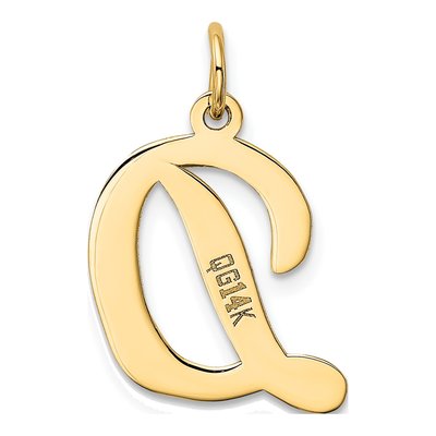 14K Yellow Gold Large Script Letter D Charm – view 4