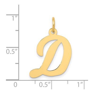 14K Yellow Gold Large Script Letter D Charm – view 5