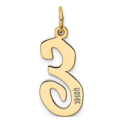 14K Yellow Gold Large Script Letter E Charm – view 4