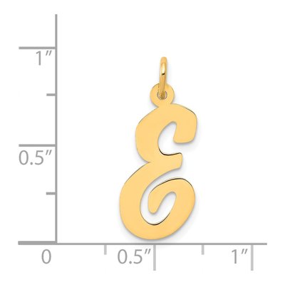 14K Yellow Gold Large Script Letter E Charm – view 5