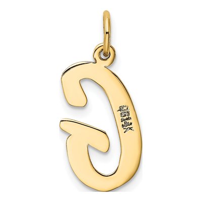 14K Yellow Gold Large Script Letter G Charm – view 4