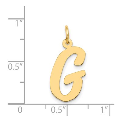 14K Yellow Gold Large Script Letter G Charm – view 5