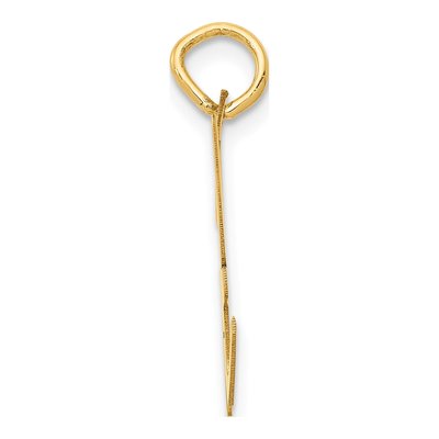 14K Yellow Gold Large Script Letter H Charm – view 3