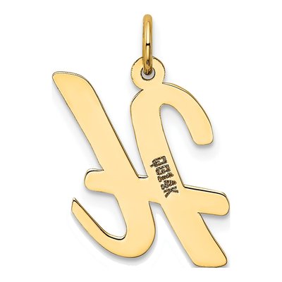 14K Yellow Gold Large Script Letter H Charm – view 4
