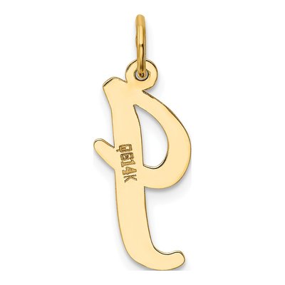 14K Yellow Gold Large Script Letter I Charm – view 4