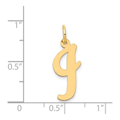 14K Yellow Gold Large Script Letter I Charm – view 5