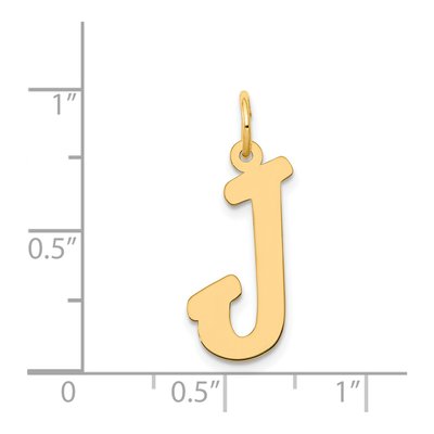 14K Yellow Gold Large Script Letter J Charm – view 4