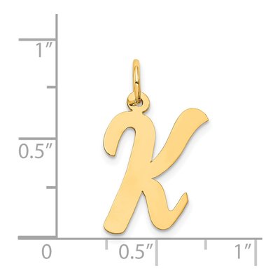 14K Yellow Gold Large Script Letter K Charm – view 5