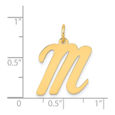 14K Yellow Gold Large Script Letter M Charm – view 5