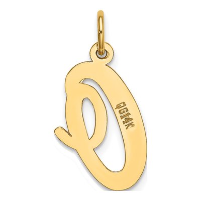 14K Yellow Gold Large Script Letter O Charm – view 4