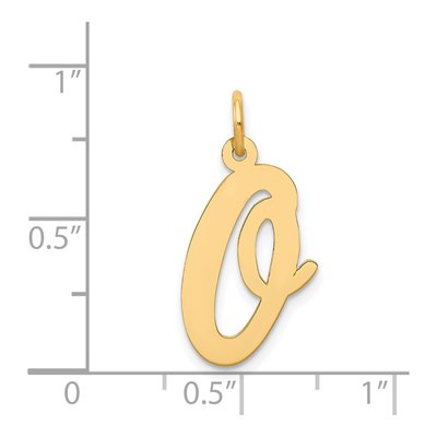 14K Yellow Gold Large Script Letter O Charm – view 5