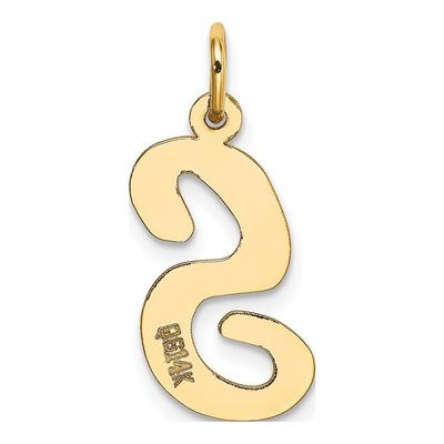 14K Yellow Gold Large Script Letter S Pendant – view 4