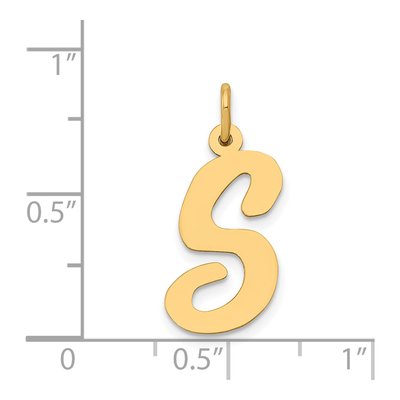 14K Yellow Gold Large Script Letter S Pendant – view 5