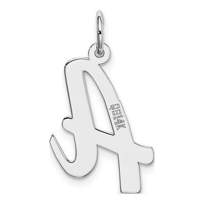 14K White Gold Large Script Letter A Charm – view 4