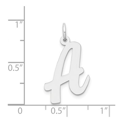 14K White Gold Large Script Letter A Charm – view 5