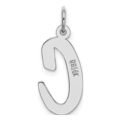 14K White Gold Script Letter C Charm – view 4