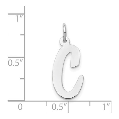 14K White Gold Script Letter C Charm – view 5