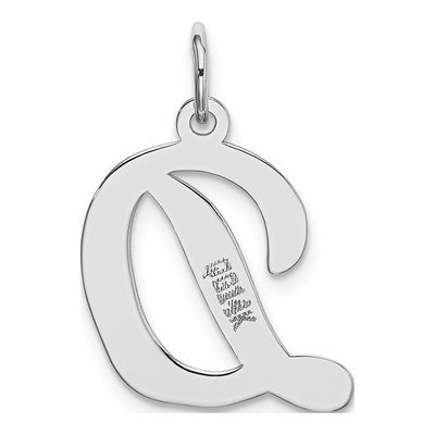 14K White Gold Script Letter D Pendant – view 4
