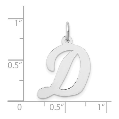 14K White Gold Script Letter D Pendant – view 5