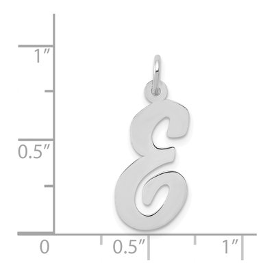 14K White Gold Script Letter E Pendant – view 4