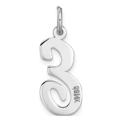 14K White Gold Script Letter E Pendant – view 5