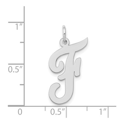 14K White Gold Letter F Charm – view 4