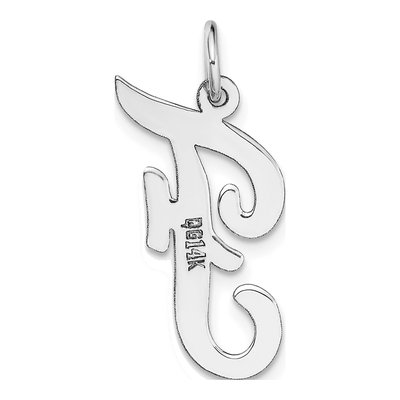 14K White Gold Letter F Charm – view 5