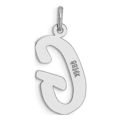14K White Gold Script Letter G Pendant – view 5