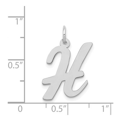 14K White Gold Script Letter H Charm – view 4
