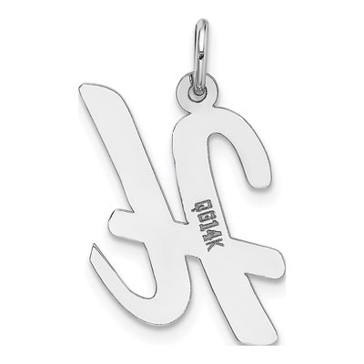14K White Gold Script Letter H Charm – view 5