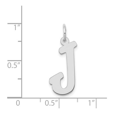 14K White Gold Script Letter J Pendant – view 4