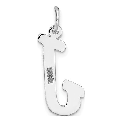 14K White Gold Script Letter J Pendant – view 5