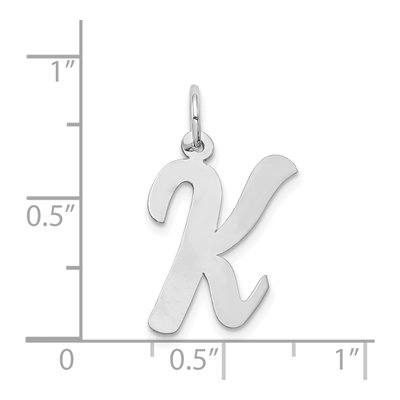 14K White Gold Script Letter K Pendant – view 4