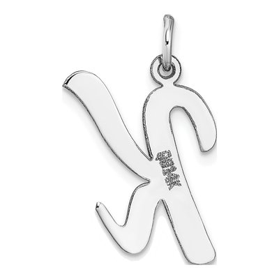14K White Gold Script Letter K Pendant – view 5
