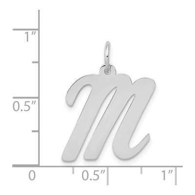 14K White Gold Script Letter M Pendant – view 4