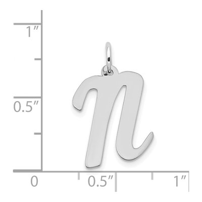 14K White Gold Script Letter N Pendant – view 4